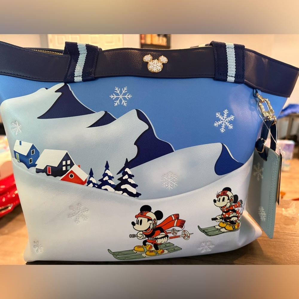 Her Universe Blue and White Mickey Mouse Skiing Tote